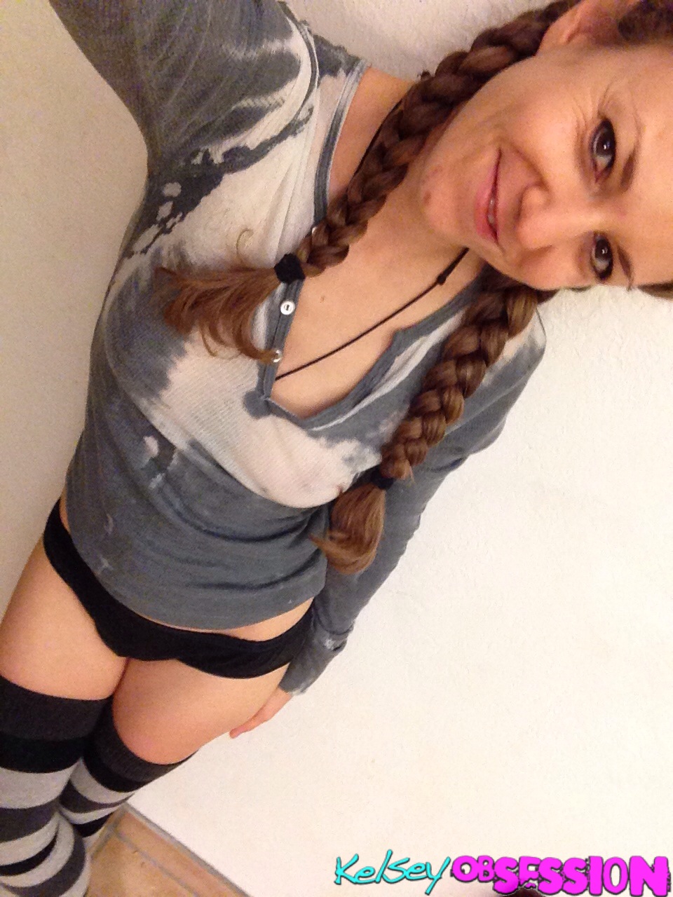 Selfies At Home in Knee Socks at KelseyObsession.net